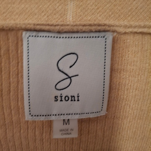 Sioni Womens Camel Tan Ribbed Dolman Sleeve Open Front Cardigan Sweater M - Picture 3 of 8